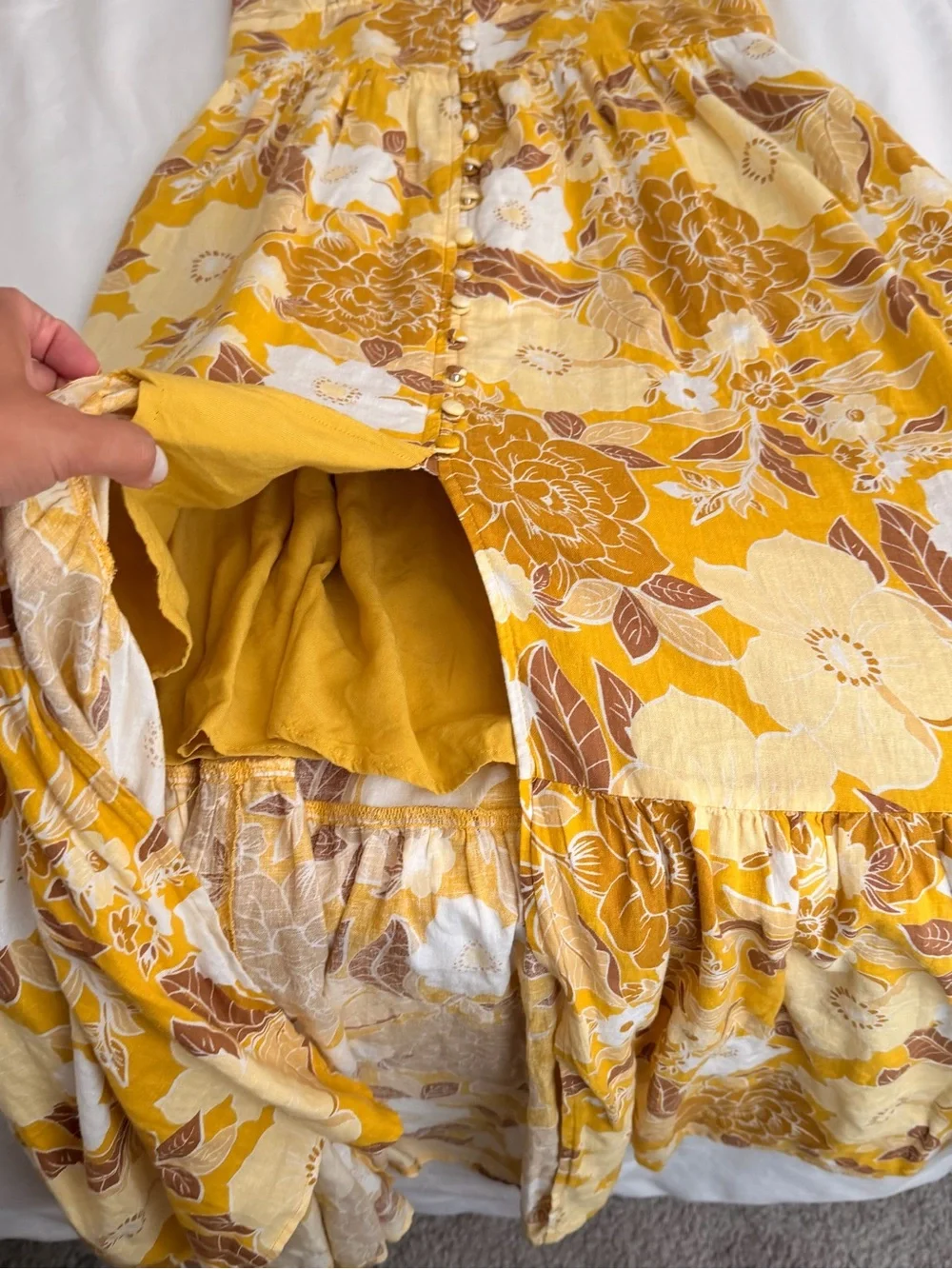 Abercrombie & Fitch Yellow Floral Maxi Sundress